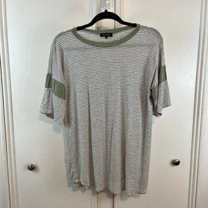 Roolee Soft Gray Striped Tunic Size L